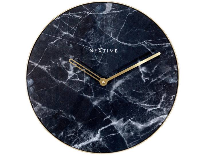 Nextime Wanduhr, Schwarz, Goldfarben, Metall, Glas, 40x40x3 cm, RoHS, CE, leises Uhrwerk, Dekoration, Uhr, Wanduhren