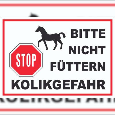 HB-Druck Pferde Bitte nicht füttern Kolikgefahr Aufkleber A1 (594x841mm)