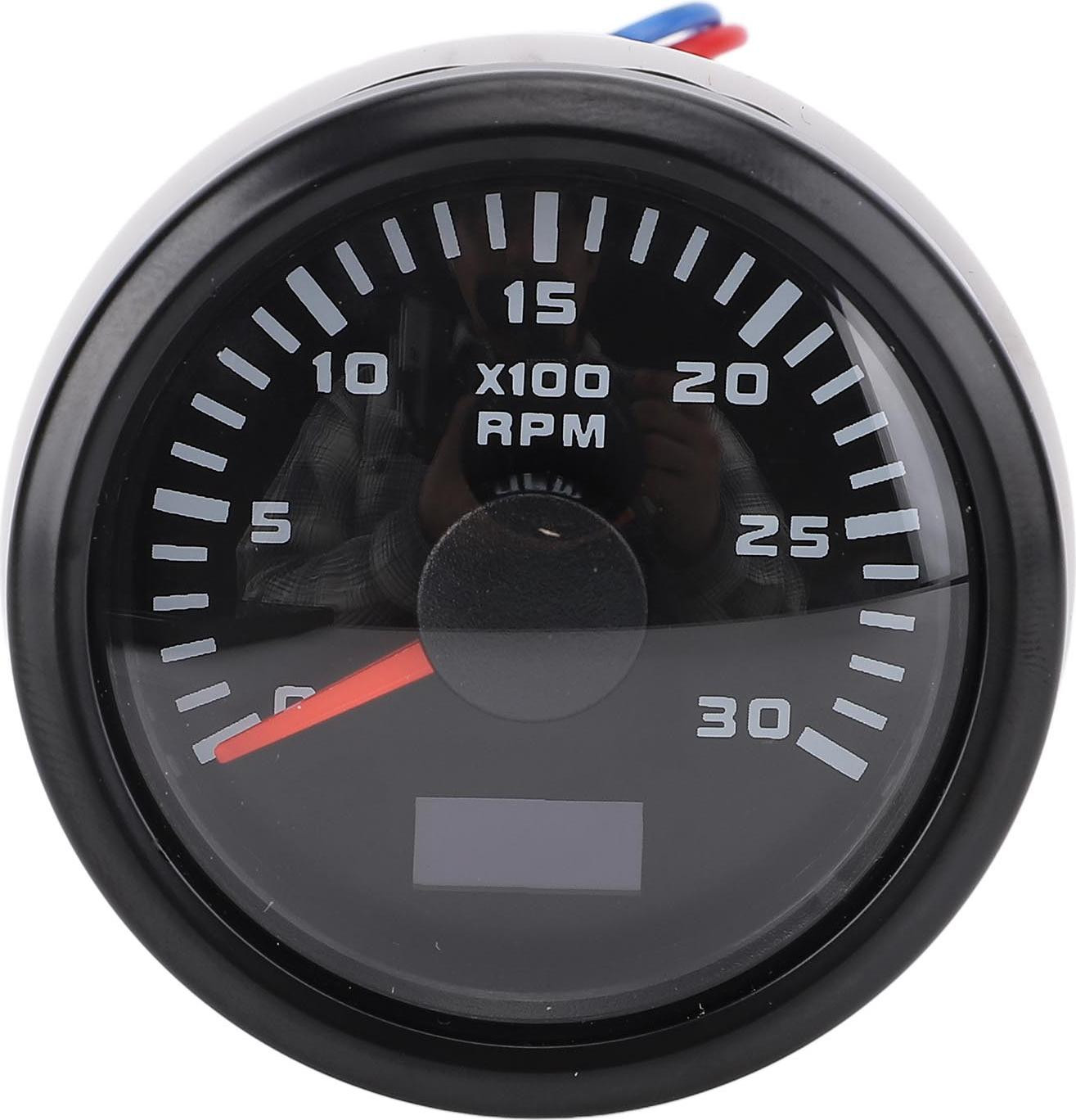 Cocosity Toerenteller 3000 RPM CX6223B met 7-kleurige achtergrondverlichting en urenteller, DC 9 tot 32V, Zwart