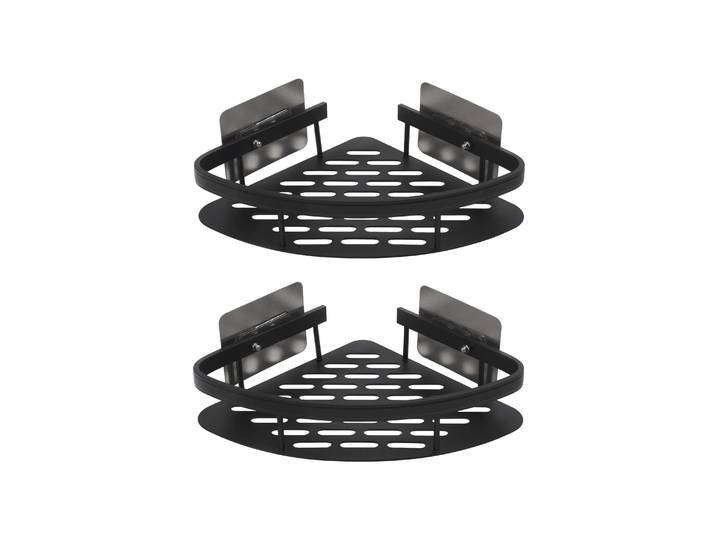 Eckregal Duschablage Aluminium 22 x 22 cm 2er Set schwarz