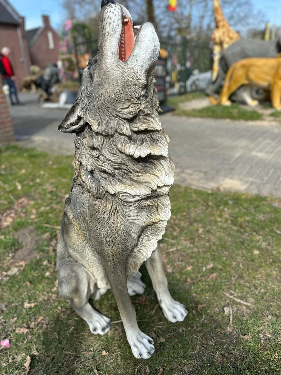 Goodyz Knuffelwolf XXL Zittende Wolf - Grijs/Wit