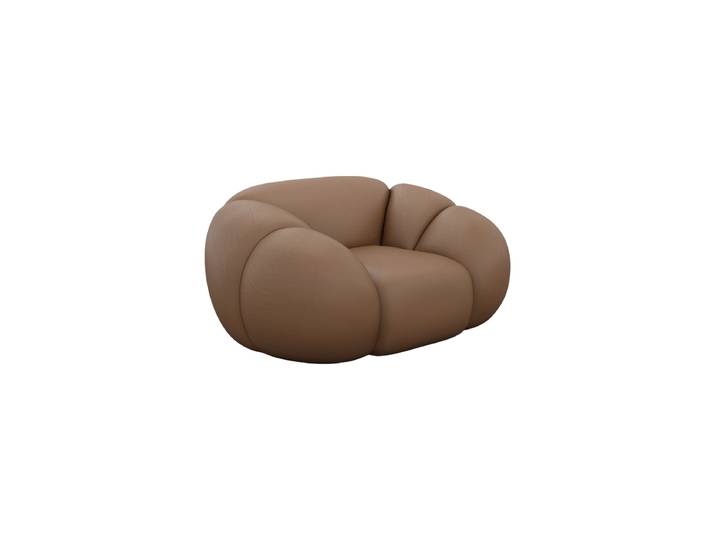 Design Echtleder Loungesessel „Azura“ Echtleder Choco Brown BLOOMINGLOFT Collection