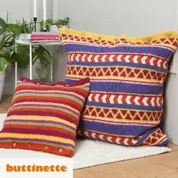 Strickanleitung – Gefilztes Ringelkissen aus Woll Butt Filzwolle