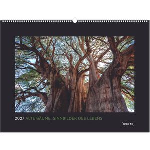 Kunth Bildkalender 761523, Alte Bäume, Jahr 2027, Motiv: Landschaftsbilder, Spiralkalender 60 x 45cm