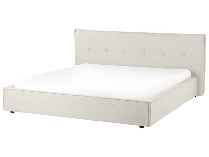 Lit double en tissu blanc 180x200