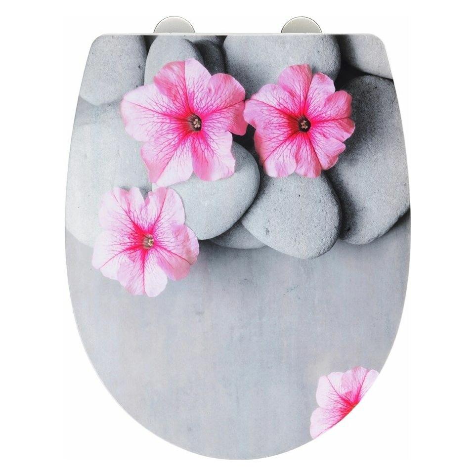 Wenko WC-Sitz mit Absenkautomatik Pretty grau, rosa (24646100)
