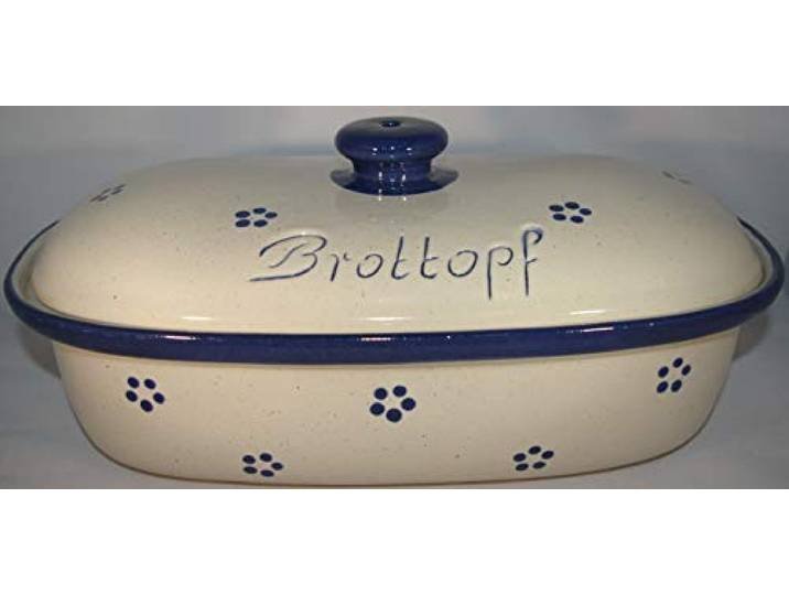 Töpferei Seifert Brottopf Avena Gross 40 cm Brotkasten Brotbox Brotdose Brotbehälter Steinzeug LxB 41x25