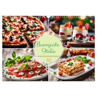 Buongusto Italia - Ein Jahr voller italienischer KI Köstlichkeiten (Wandkalender 2027 DIN A3 quer), CALVENDO Monatskalender