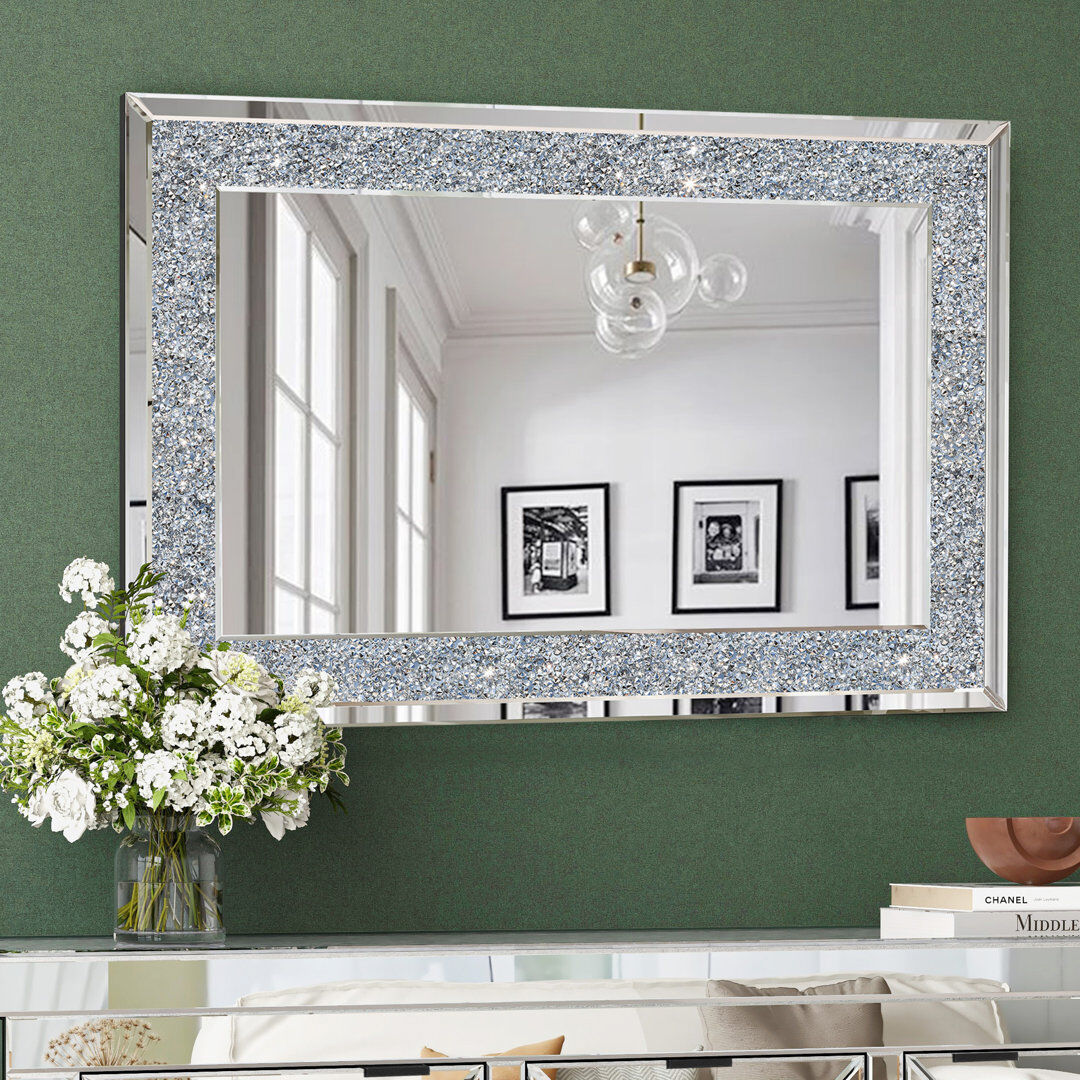 Blue Elephant Faustine 60x90CM Wall Mirror Rectangle Accent Mirror Silver 90cm H x 59.9cm W