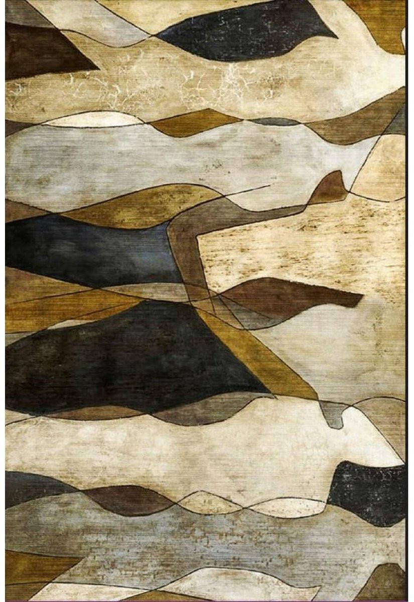 Omgoods Carpet Gold - Abstract Modern Vloerkleed - 80 x 150 cm - Goud
