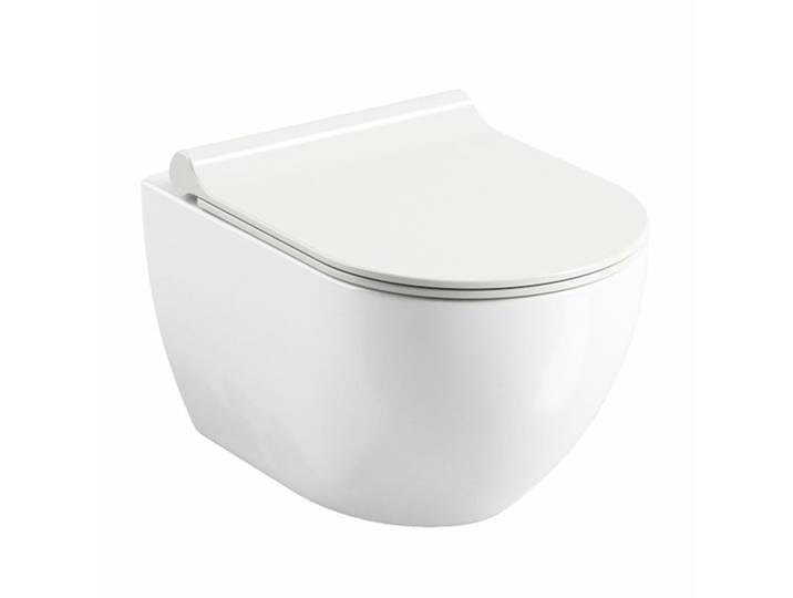 Uni Chrome cuvette suspendu, sans bride, fixations invisibles + abattant softclose, blanc (UniRimless)