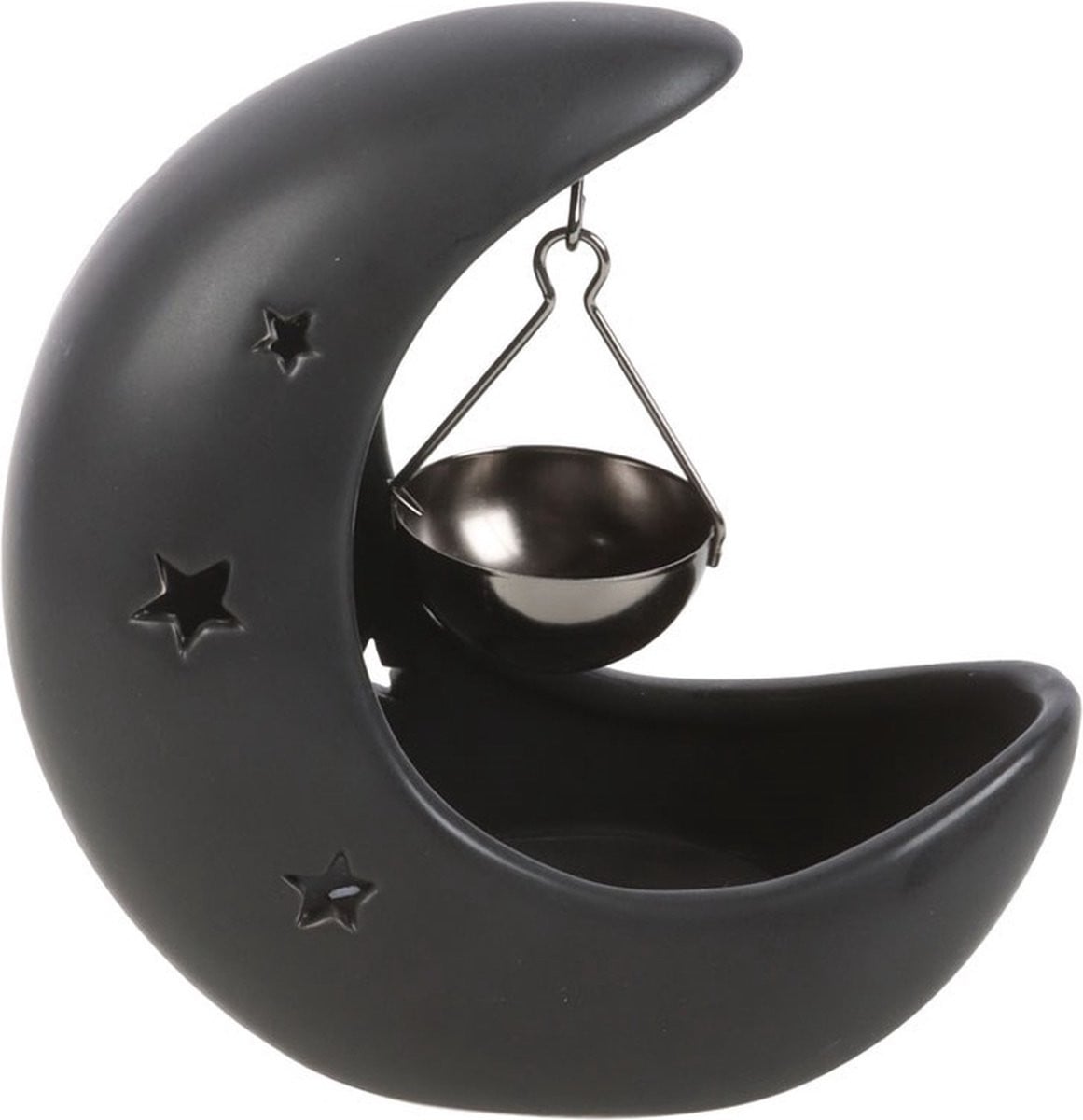 Something Different Black Crescent Moon Hanging Oil Burner - Zwart