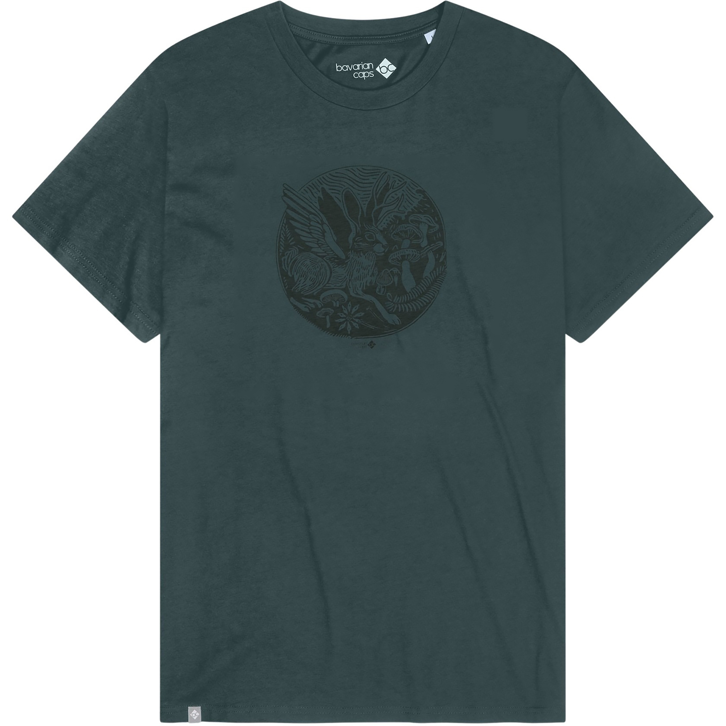 Bavarian Caps Woipadinga Linoprint Herren T-Shirts grau Größe M Lifestyle Hautfreundlich