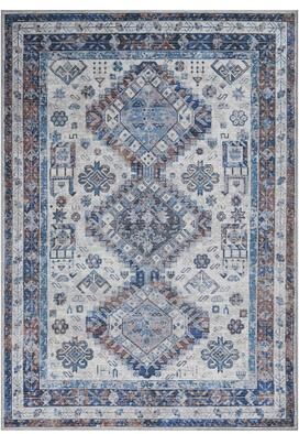 Amer Rugs Alaska Machine-Washable Vintage Medallion Power-Loomed Beige/Red Area/Runner Rug
