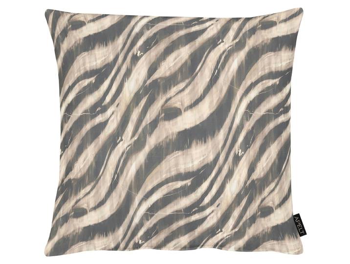 Dekokissen APELT Zazu , taupe, beige, bedruckt, B:45cm H:10cm L:45cm, Baumwolle, Dekokissen_Sitzkissen_Kissenhüllen, Dekokissen, mit Zebrastreifen