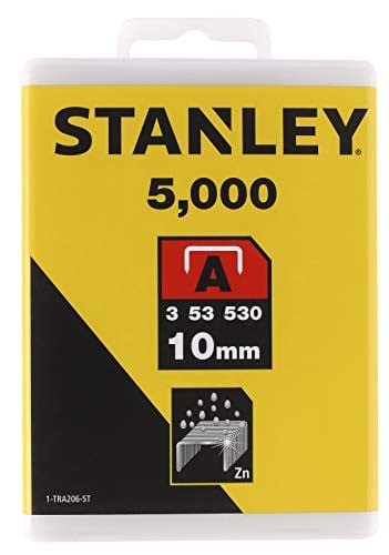 Stanley Nieten type A, 10 mm, ronde draad voor elektrische en handtacker type A, 5000 stuks, zilver