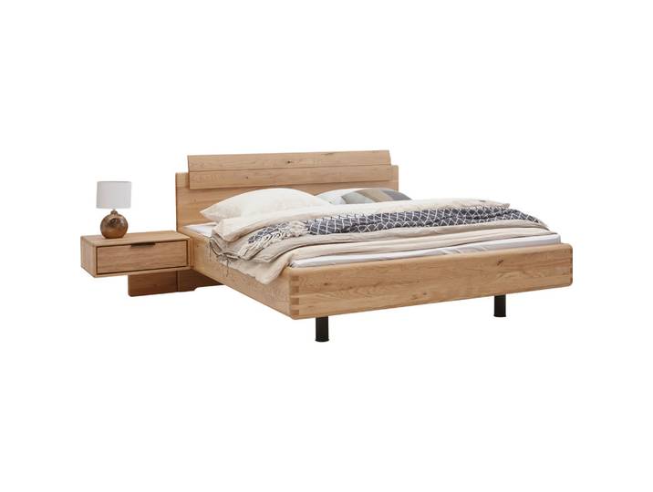 Valnatura Bettanlage, Eichefarben, Holz, Wildeiche, massiv, 180x200 cm, Schlafzimmer, Bett, Holzbetten