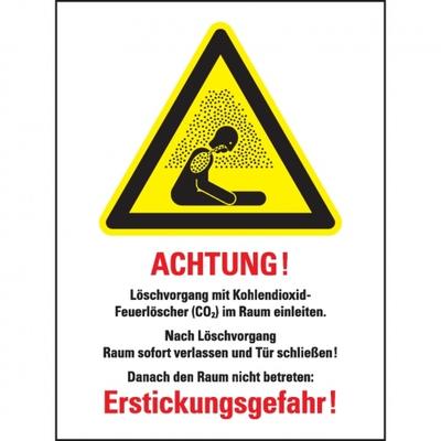 Schild I Warn-Kombischild CO²-Feuerlöscher - Löschen im Raum, ISO, Kunststoff, 300x400mm