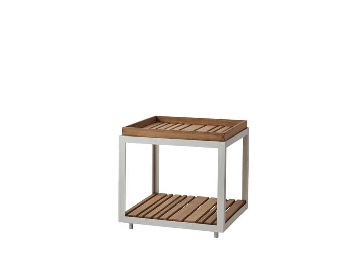 Cane-line Level Beistelltisch Teak, weißes Gestell
