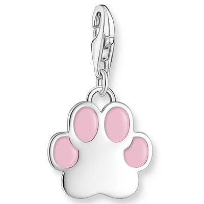 Charm-Einhänger THOMAS SABO "Pfote Silber", bunt (silberfarben, rosa), Charms, Damen, Silber 925 (recycelt)