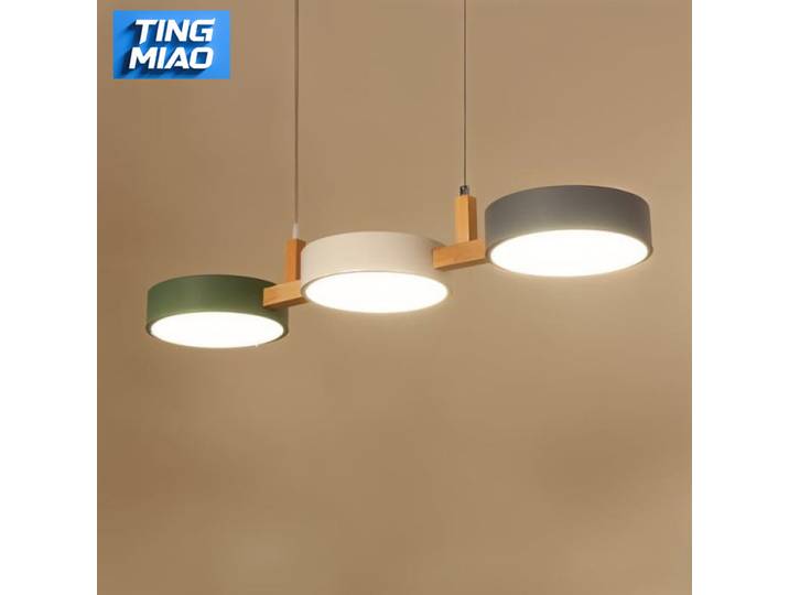Lampes suspendues LED nordiques pour île cuisine salle à manger salle d'étude lampe suspendue lustres de plafond décoration moderne en bois