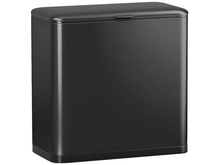 Homcom Mülleimer 8 L hängend Abfalleimer mit ofen bleibendem Deckel und Inneneimer, Schwarz, Kunststoff, 17.4x30x29.7 cm, Badaccessoires, Abfalleimer