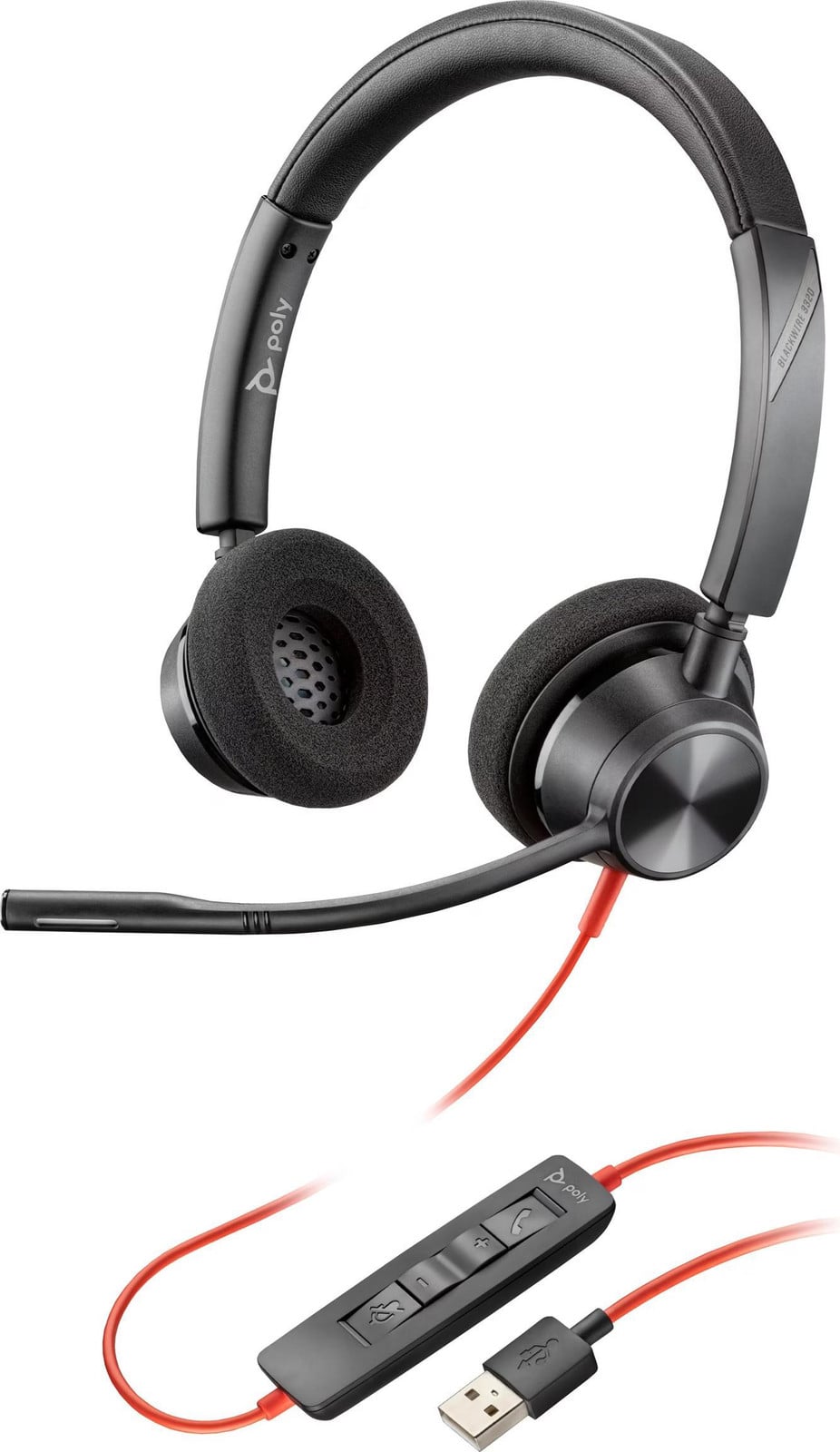 HP Poly Blackwire 3320 Bedrade Stereoheadset met USB-A