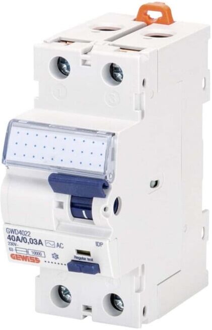 Gewiss Disjoncteur différentiel 2 pôles, 25A, 30mA GWD4012 (GWD4012)