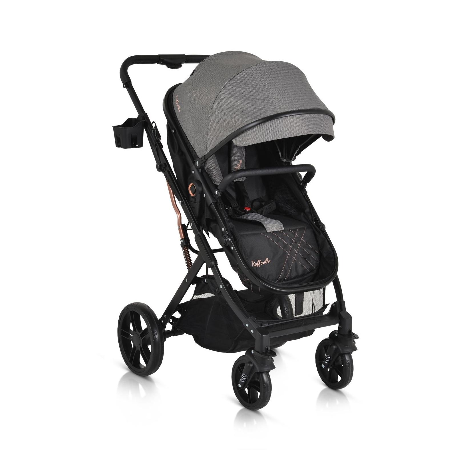 Moni Kombikinderwagen Rafaello 2 in 1, umbaubar, Sportsitz, Fußabdeckung, Tasche grau