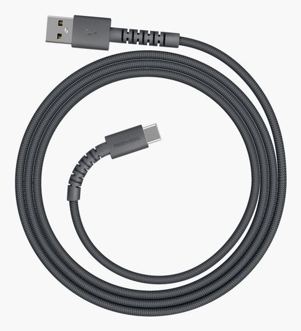 Fresh n Rebel Stecker Rundkabel USB A auf USB C bis 18 W 0,7 m FlexWave (Grau) 231885