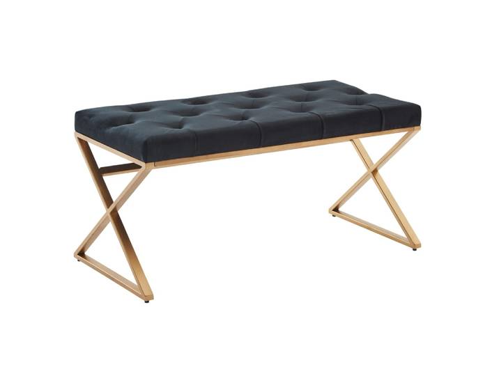 Banc en velours, noir
