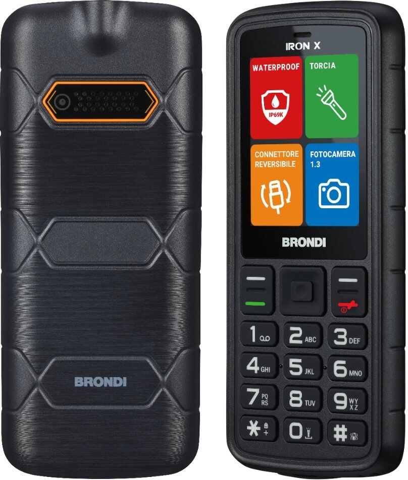 Cellulare Brondi IRON X Rugged Dual Sim Black