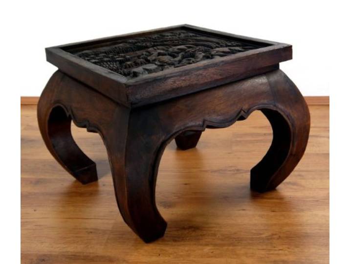 livasia Opiumtisch aus Massivholz – 50x50x40cm – Handgeschnitzter Beistelltisch Holz aus Thailand, Perfekt als Kleiner Tisch im Wohnzimmer oder Schlafzimmer