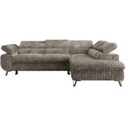 ECKSOFA PABLO L Grau Cord - Rechts Seite