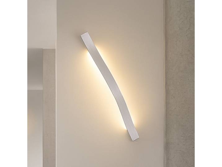 Alvon LED-Wandleuchte, silber, Höhe 50 cm, Metall - Lindby - Wohnzimmer - Modern - Eckig