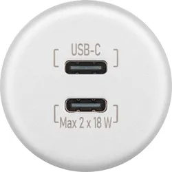 Wentronic Dualer Einbaucharger USB-C weiß max. 18 W