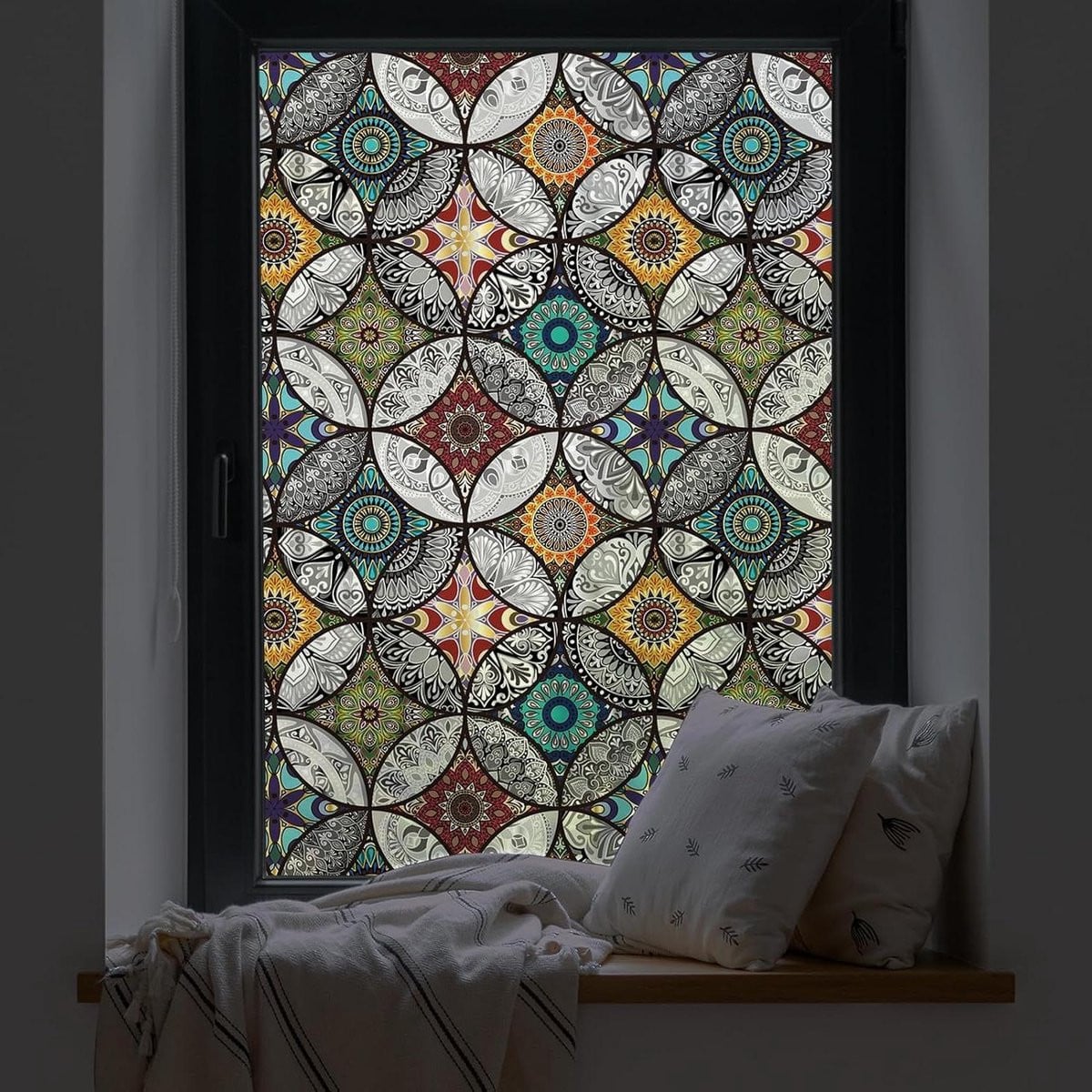 Merkloze Decoratieve Raamfolie Privacy Gekleurd - 44,5 x 200 cm