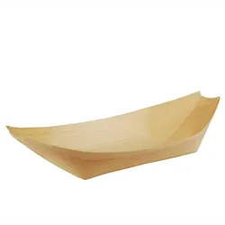 PAPSTAR 50 Fingerfood - Schalen, Holz "pure" 25 cm x 10 cm "Schiffchen"