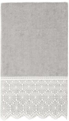 Authentic Hotel and Spa 100% Turkish Cotton Arian Cream Lace Embellished Bath Towel