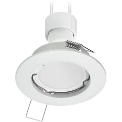 ledscom.de Decken-Einbaustrahler FERE Einbaurahmen weiß matt + GU10 LED Lampe 3-Stufen Dimmen: max. 609lm