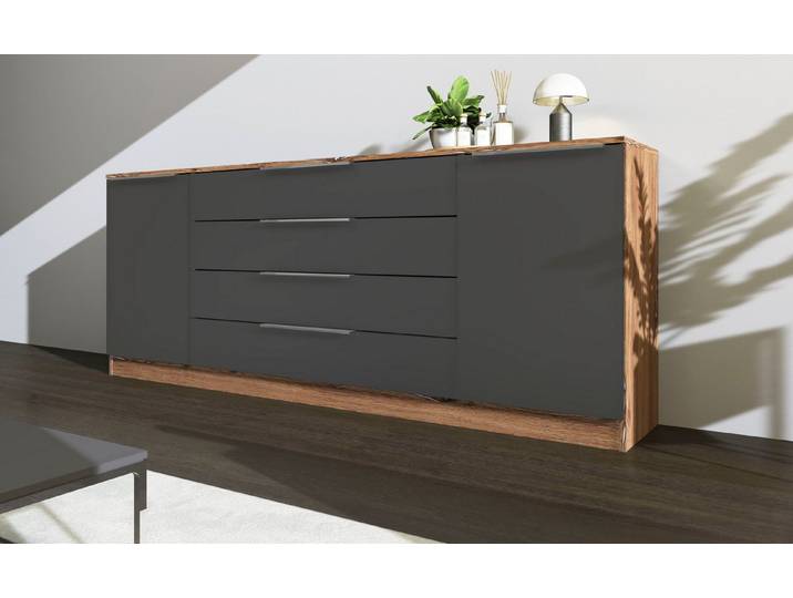 borchardt Möbel Kommode Oliva, Kommode mit Metallgriffen, Breite 200 cm, mit 4 Schubkästen