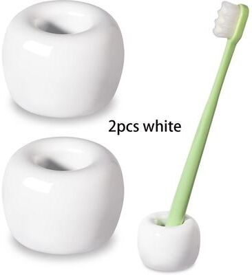 USA Free Shipping Shop Ceramic Toothbrush Holder Bathroom Organizer For Electric Toothbrush & Toothbrush Stand white
