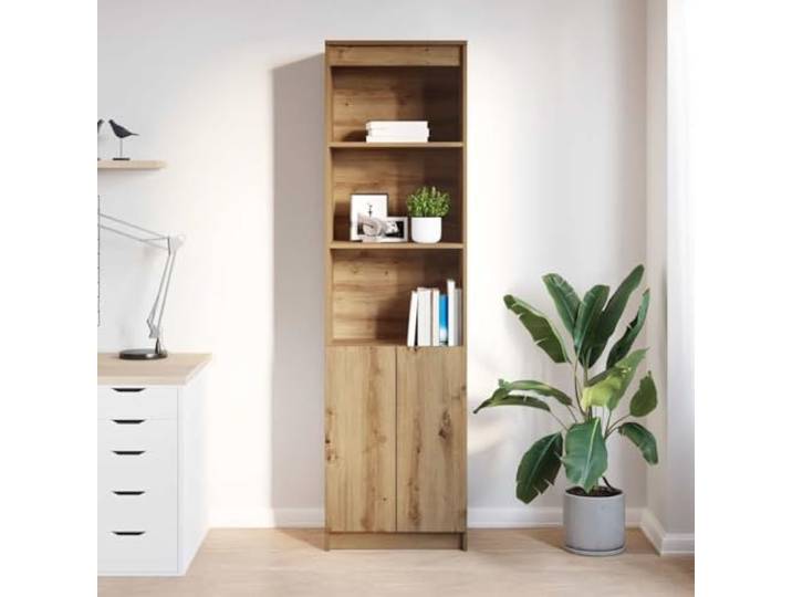 KTHLBRH Sideboard Eiche Handwerk 50 x 35 x 180 cm Technisches Holz 5 Regalböden, 60 kg Kapazität, geschlossene Tür, für Badezimmer, Küche, Schlafzimmer