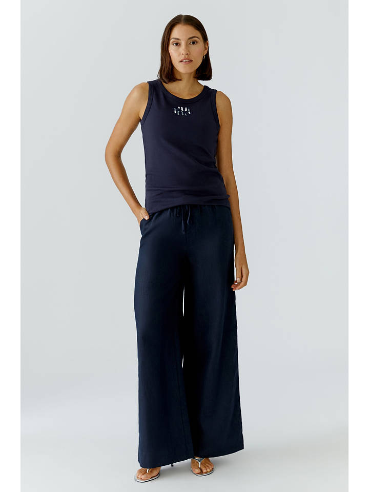 Oui Top in Dunkelblau - 38