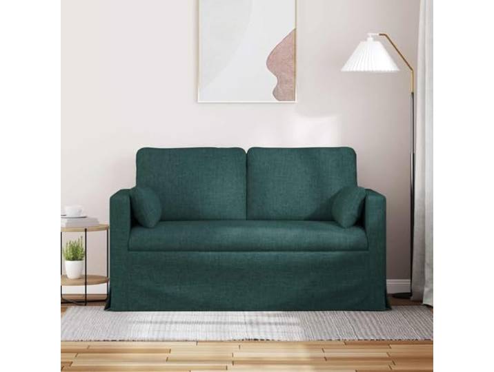KTHLBRH Sofa dunkelgrün 139 x 78 x 80 cm Stoff Robuster Metallrahmen, Schaumstoff und Faser, Armlehnen aus Holz, modular, für Wohnzimmer