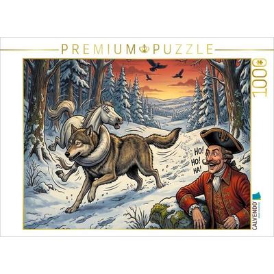 CALVENDO Puzzle Der Wolf im Pferdekörper | 1000 Teile Lege-Größe 64x48cm Foto-Puzzle für glückliche Stunden
