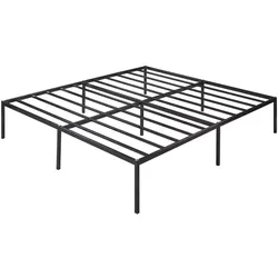 En.Casa, Bett, Metallbett Vårdö mit Matratze 160x200 cm Schwarz (160 x 200 cm)