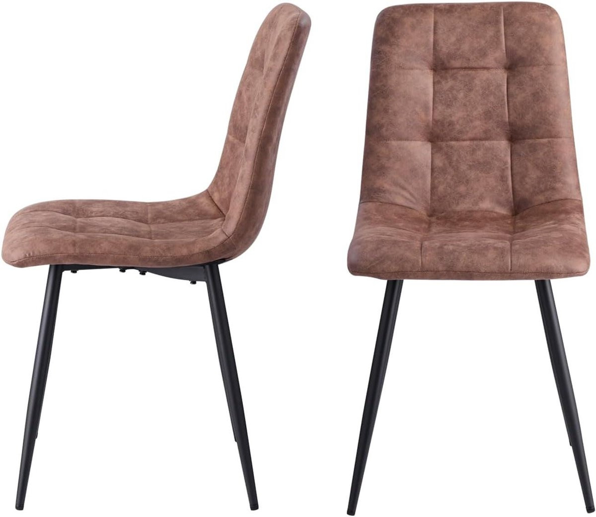 Set van 2 Lichtbruine Eetkamerstoelen van Waterproof Technisch Leer