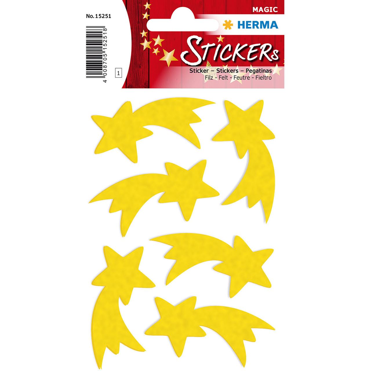 HERMA Weihnachts-Sticker DECOR Filz "Weihnachtsstern", gelb