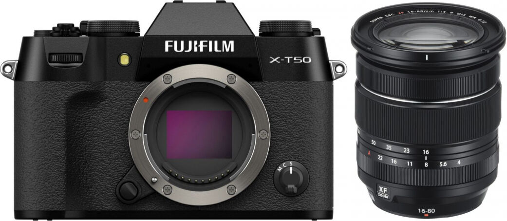 Fujifilm X-T50 noir + XF 16-80mm f4 R OIS WR
